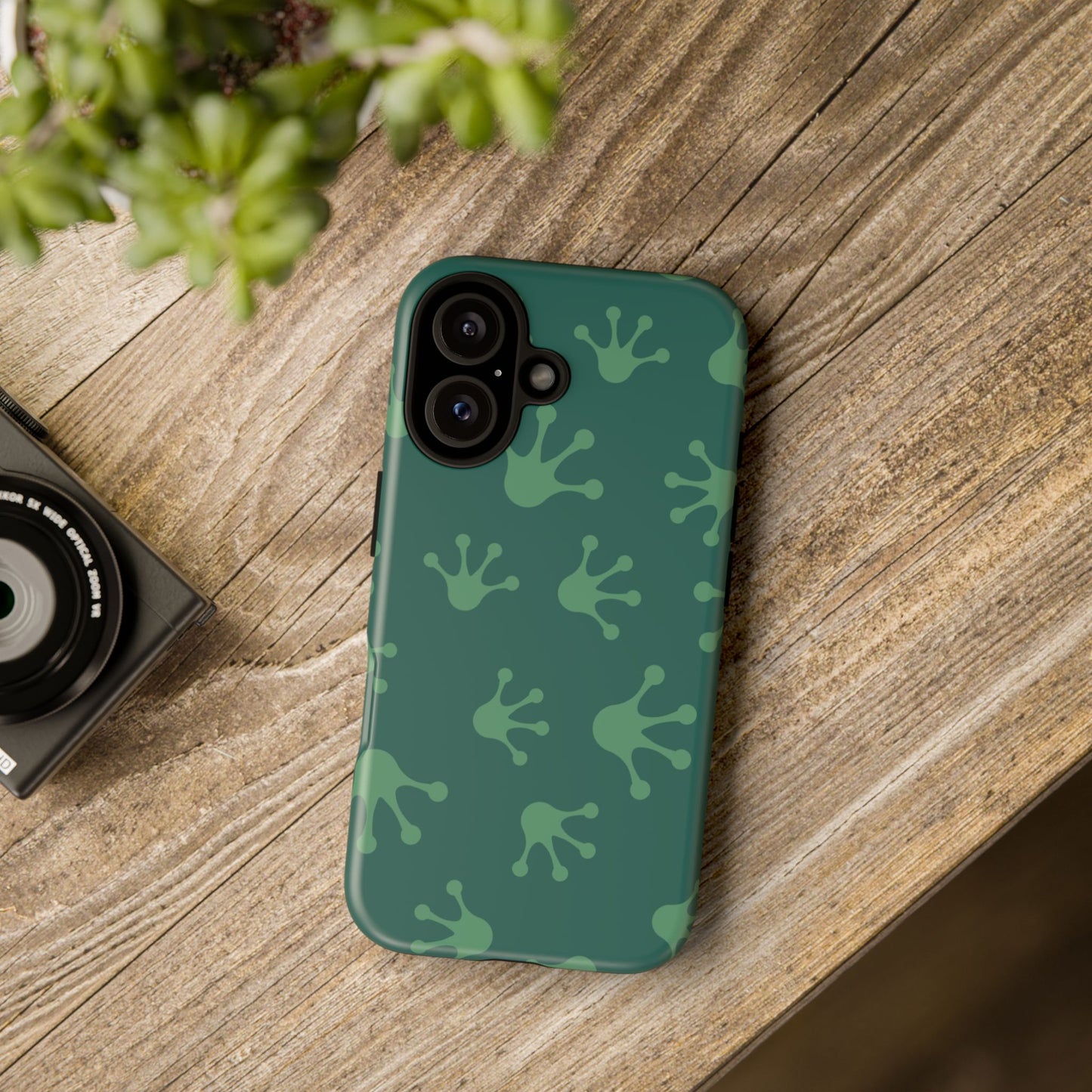 Frog Print Phone Case, Nature Lover Gift, Eco-Friendly Cover, Fun Green Design, Unique Frog Accessories