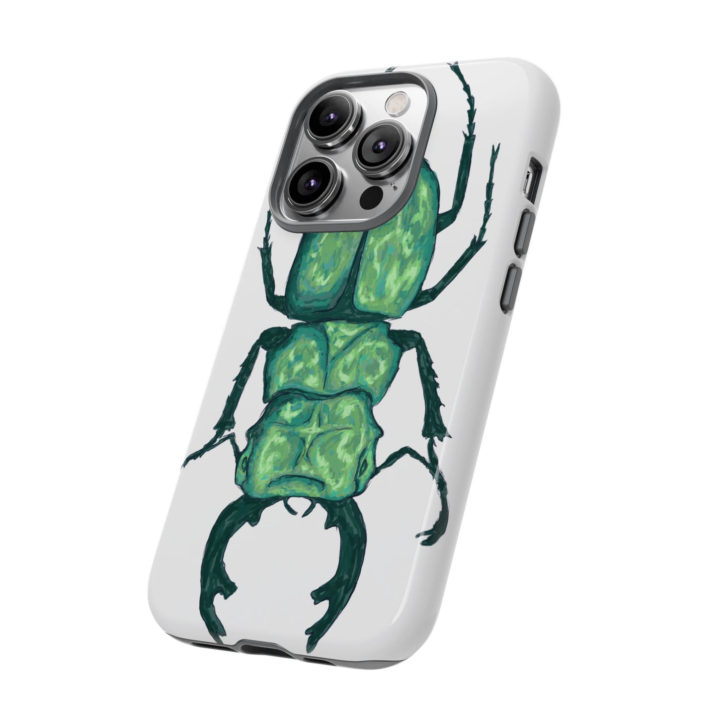 Green Beetle Phone Case - Tough Cases, Insect Lover Gift, Nature Lover Accessory, Unique Phone Cover, Eco-Friendly Design