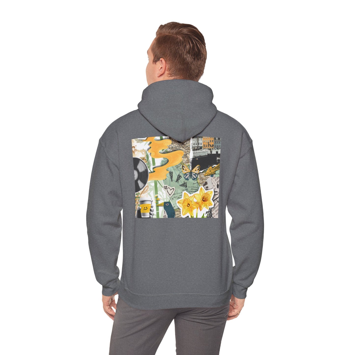Lotus Flower Unisex Hoodie: Cozy Sweatshirt, Gift for Yoga Lovers, Meditation Apparel, Casual Streetwear, Nature-Inspired Wear, Artsy Collage, Cool Crewnecks