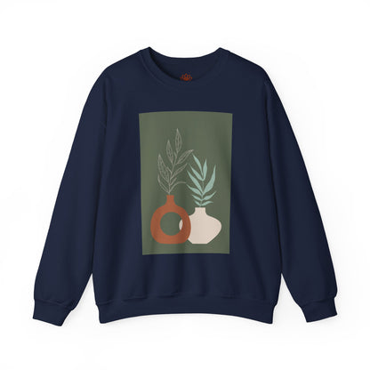Botanical Minimalist Crewneck Sweatshirt, Cozy Unisex Pullover, Nature-Inspired Gift, Fall Fashion, Comfortable Layering Piece