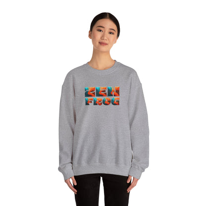 Zen Frog Crewneck Sweatshirt, Cozy Unisex Sweatshirt, Relaxed Fit Fashion, Perfect Gift for Friends, Everyday Style, Casual Wear, Simple Moon Design, Gift for Him, Gift for Her