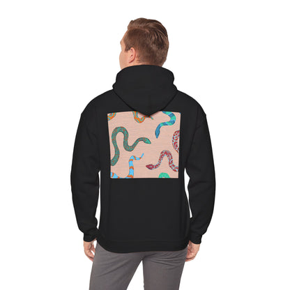 Vibrant Unisex Hoodie with Zen Frog and Snake Design, Cool Gift for Nature Lovers, Casual Wear for All Occasions, Gift for Her, Cool Hoodies