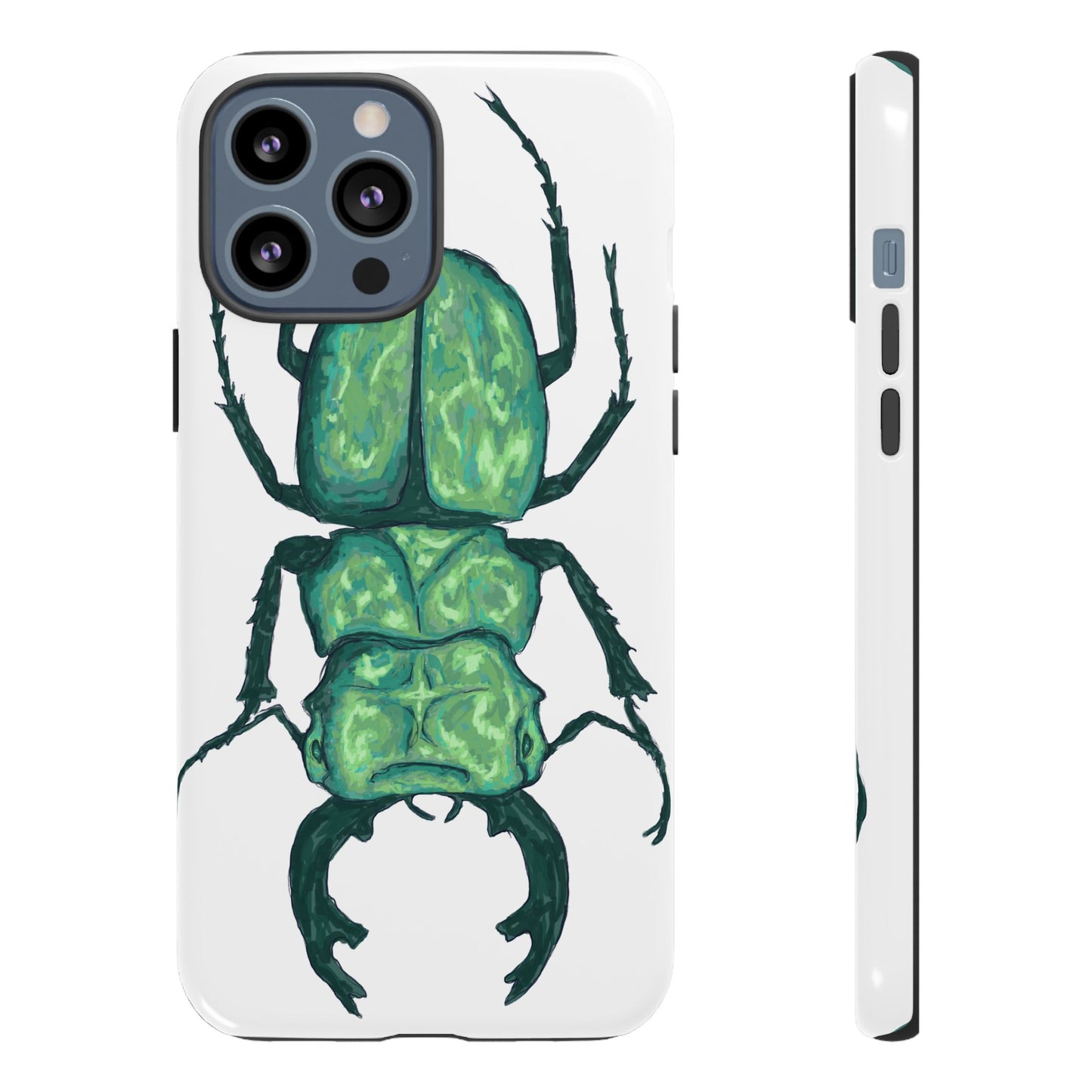 Green Beetle Phone Case - Tough Cases, Insect Lover Gift, Nature Lover Accessory, Unique Phone Cover, Eco-Friendly Design