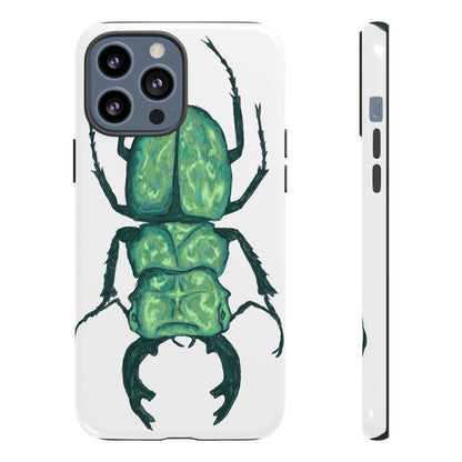 Green Beetle Phone Case - Tough Cases, Insect Lover Gift, Nature Lover Accessory, Unique Phone Cover, Eco-Friendly Design