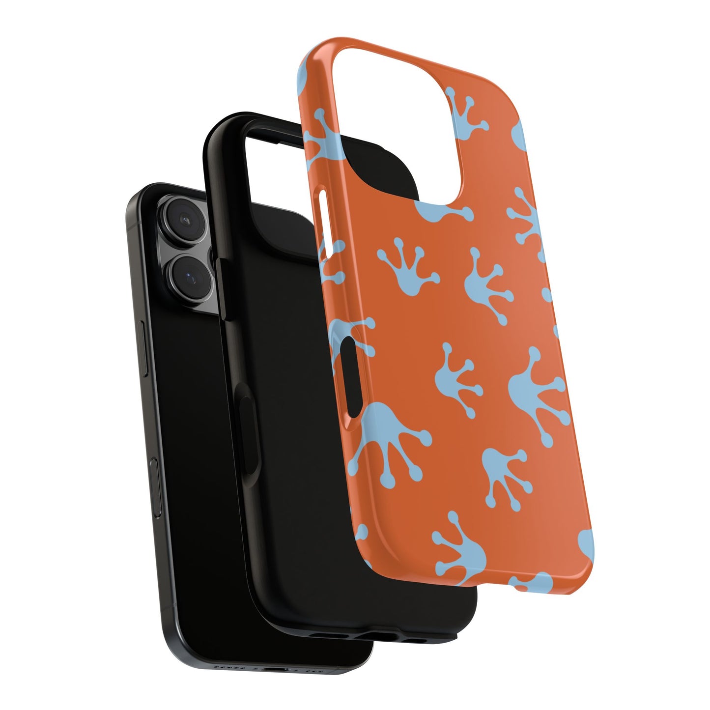 Frog Print Phone Case - Tough Cases, Orange Frog Design, Unique Gift, Fun Accessories, Vibrant Phone Cases, Cool Cases