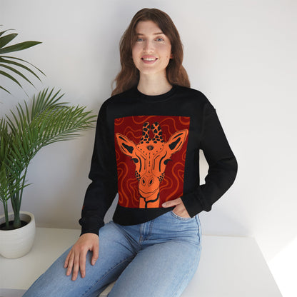 Giraffe Art Crewneck Sweatshirt, Cozy Giraffe Sweatshirt, Animal Lover Gift, Unique Sweatshirt for Friends, Cute Animal Apparel