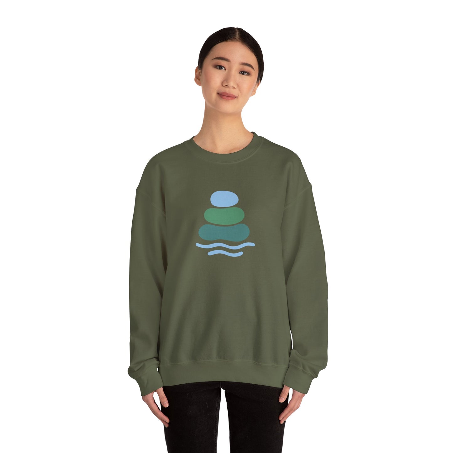 Serene Balance Crewneck Sweatshirt, Cozy Layering Piece, Casual Everyday Wear, Ideal for Relaxation, Gift for Mindfulness Enthusiasts