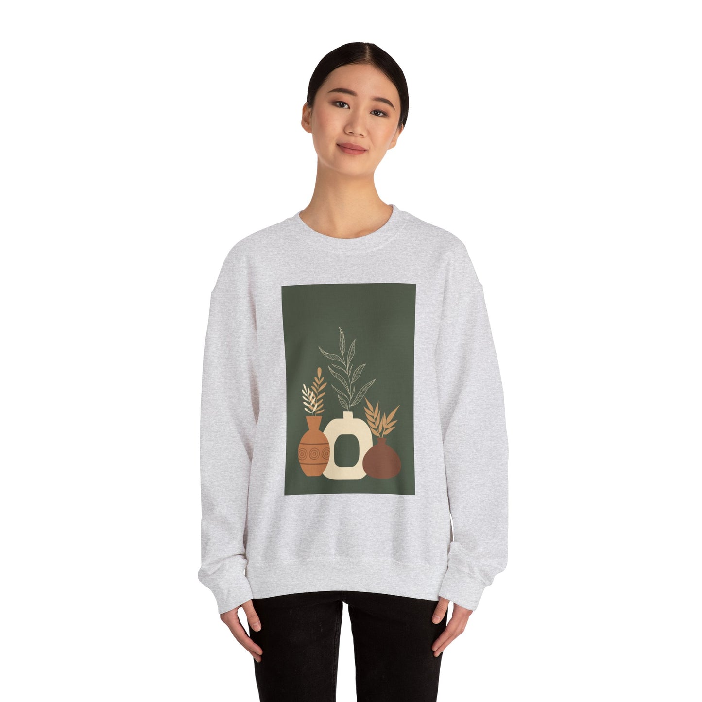 Fall-Inspired Botanical Crewneck Sweatshirt, Cozy Sweatshirt for Women, Warm Unisex Sweater, Autumn Gift,  Plant Lover Apparel