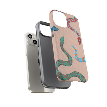 Colorful Snake Phone Case, Tough Phone Case, Unique Phone Cover, Animal Print Case, Gifts for Her, Trendy Accessories