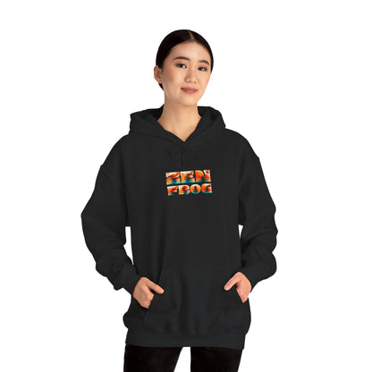 Zen Frog Hooded Sweatshirt - Cozy Unisex Hoodie, Casual Wear, Spring Fashion, Unique Gifts, Streetwear Style, Simple Moon Design, Gift for Him, Gift for Her