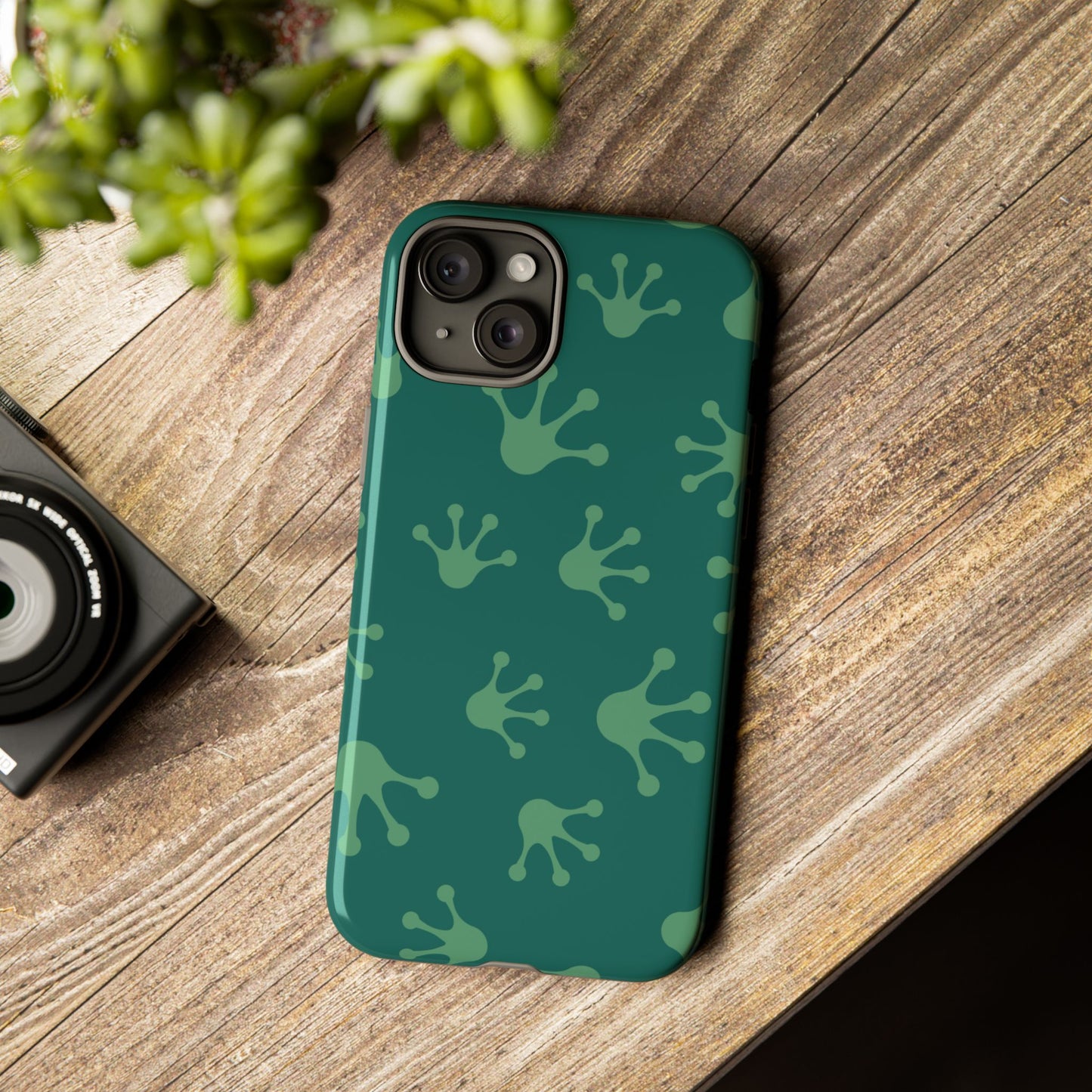 Frog Print Phone Case, Nature Lover Gift, Eco-Friendly Cover, Fun Green Design, Unique Frog Accessories