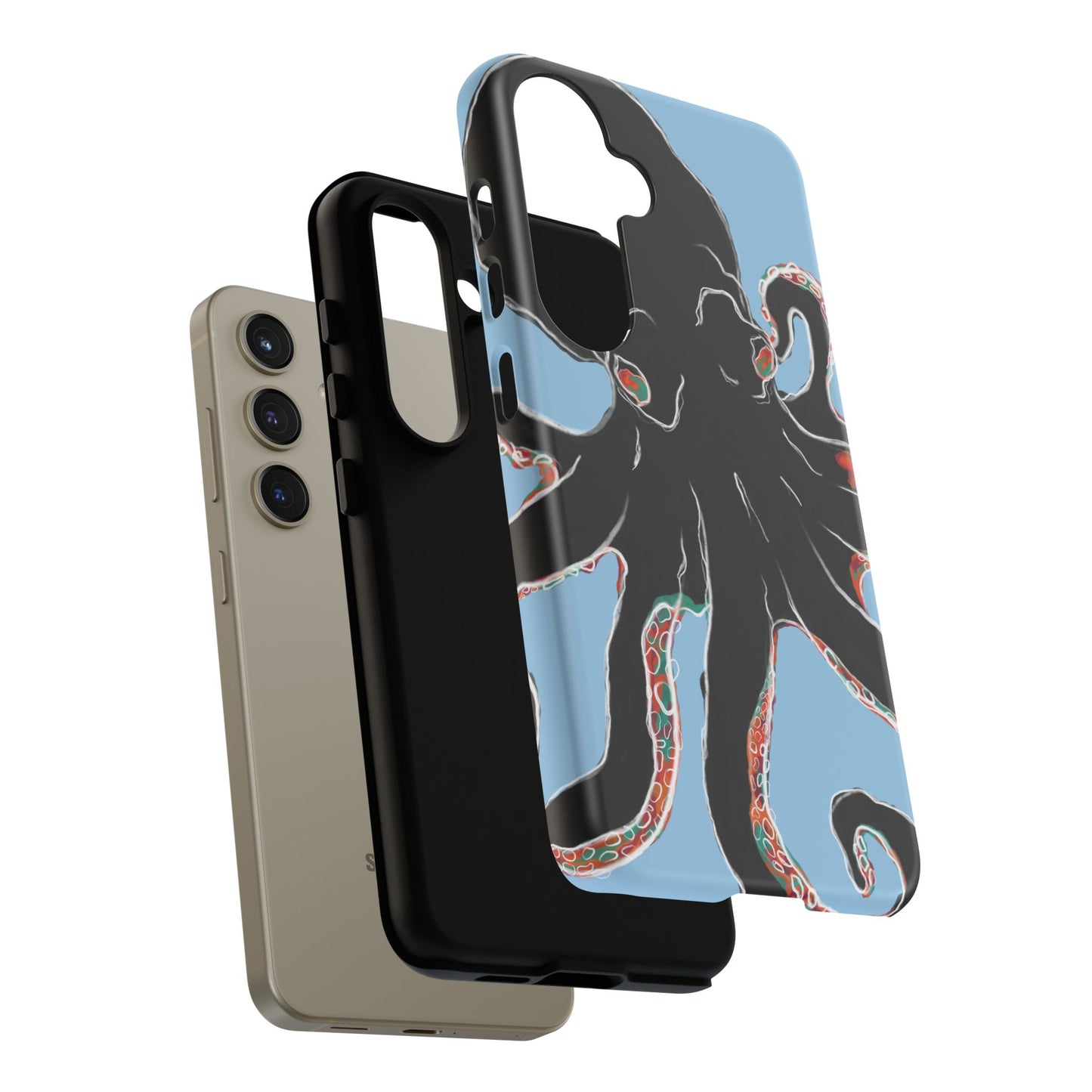Octopus Tough Phone Case, Sea Creature Design, Ocean Lover Gift, Unique Phone Cover, Underwater Artwork