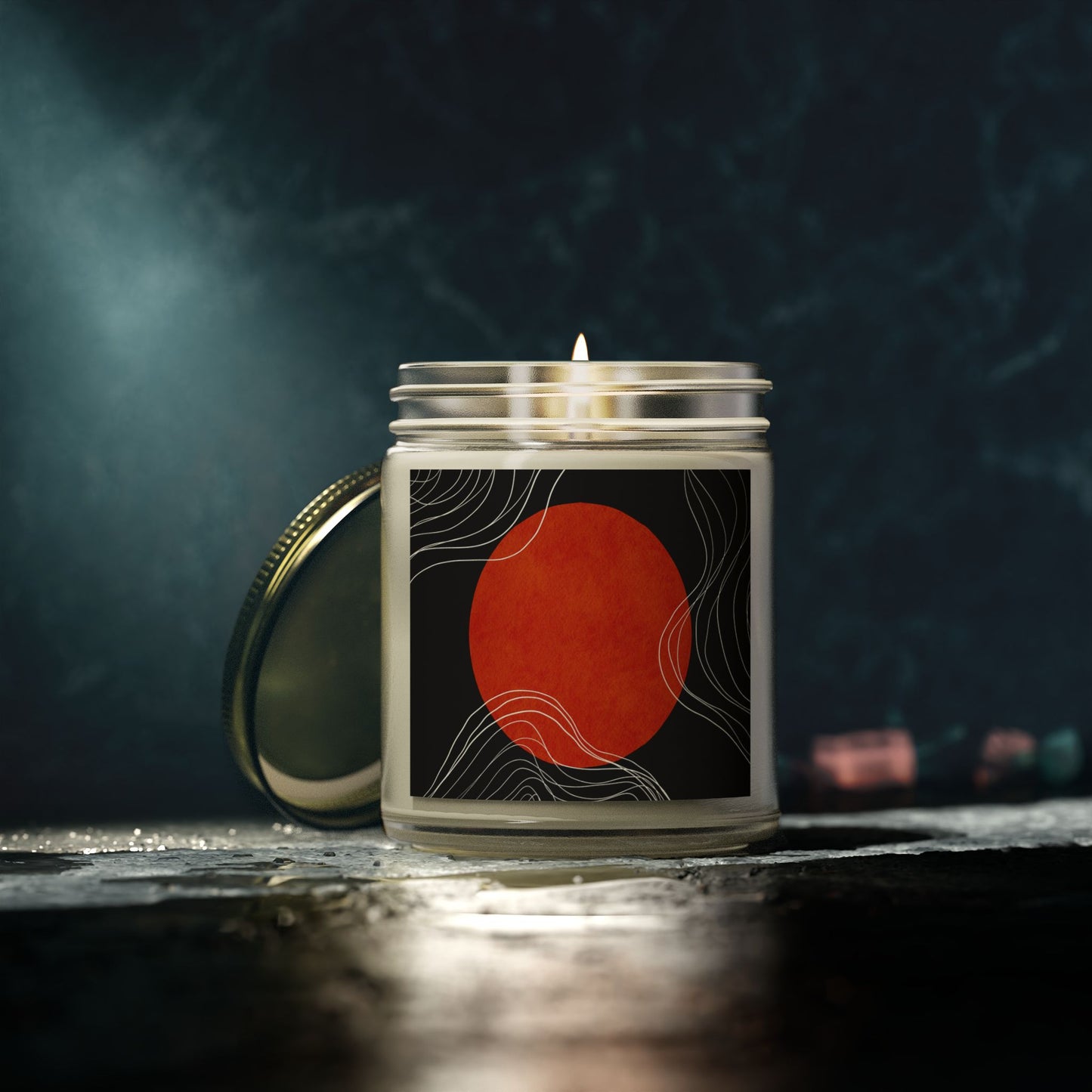Artistic Scented Candle - Coconut Apricot Wax, Abstract Home Decor, Relaxation Gift, Aromatherapy, Modern Candle Holder