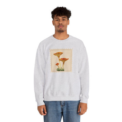Vintage Floral Crewneck Sweatshirt, Cozy Fall Wear, Unisex Gift, Mushroom Art Apparel, Nature Lover Outfit, Comfy Mushroom Crewneck, Vintage Style