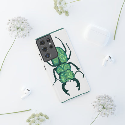 Green Beetle Phone Case - Tough Cases, Insect Lover Gift, Nature Lover Accessory, Unique Phone Cover, Eco-Friendly Design