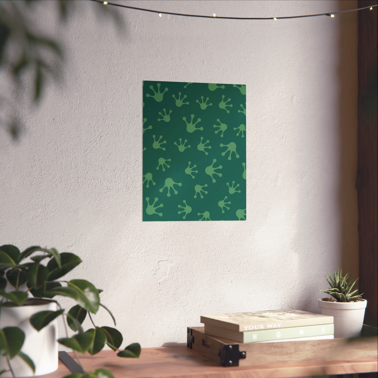 Frog Splash Art Prints, Fun Wall Decor for Kids, Nursery Room Accent, Green Frog Pattern Posters, Gift for Frog Lovers