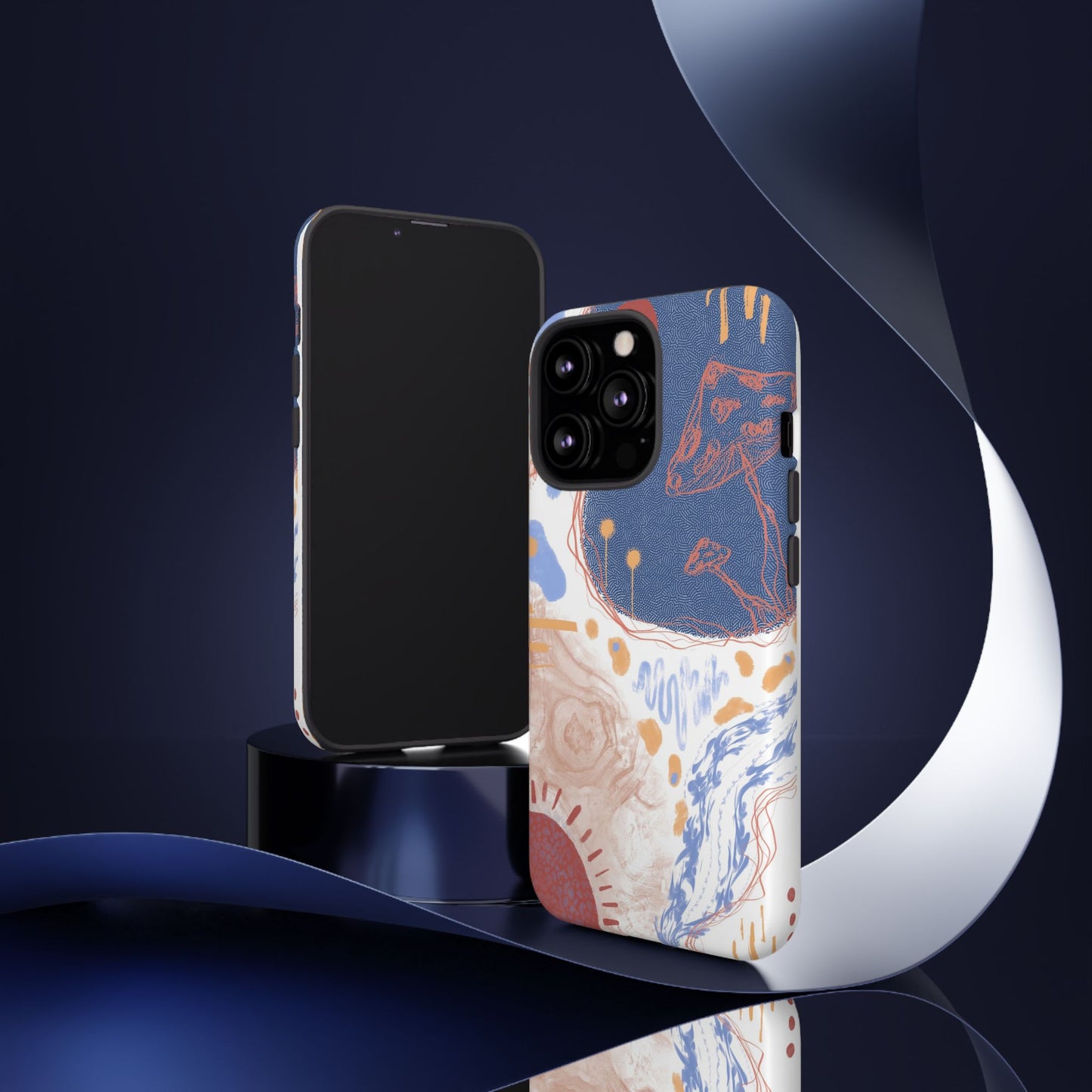 Artistic Phone Case with Abstract Design, Tough Phone Case, Unique Gift, Trendy Accessories, Modern Art Case, Stylish Tech Gear