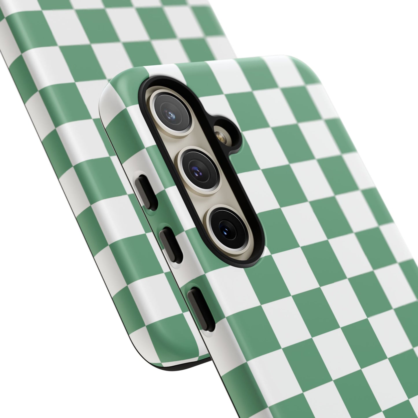 Stylish Phone Case - Green Checker Print, Trendy Phone Cover, Unique Gift, Modern Accessories, Eco-Friendly Case