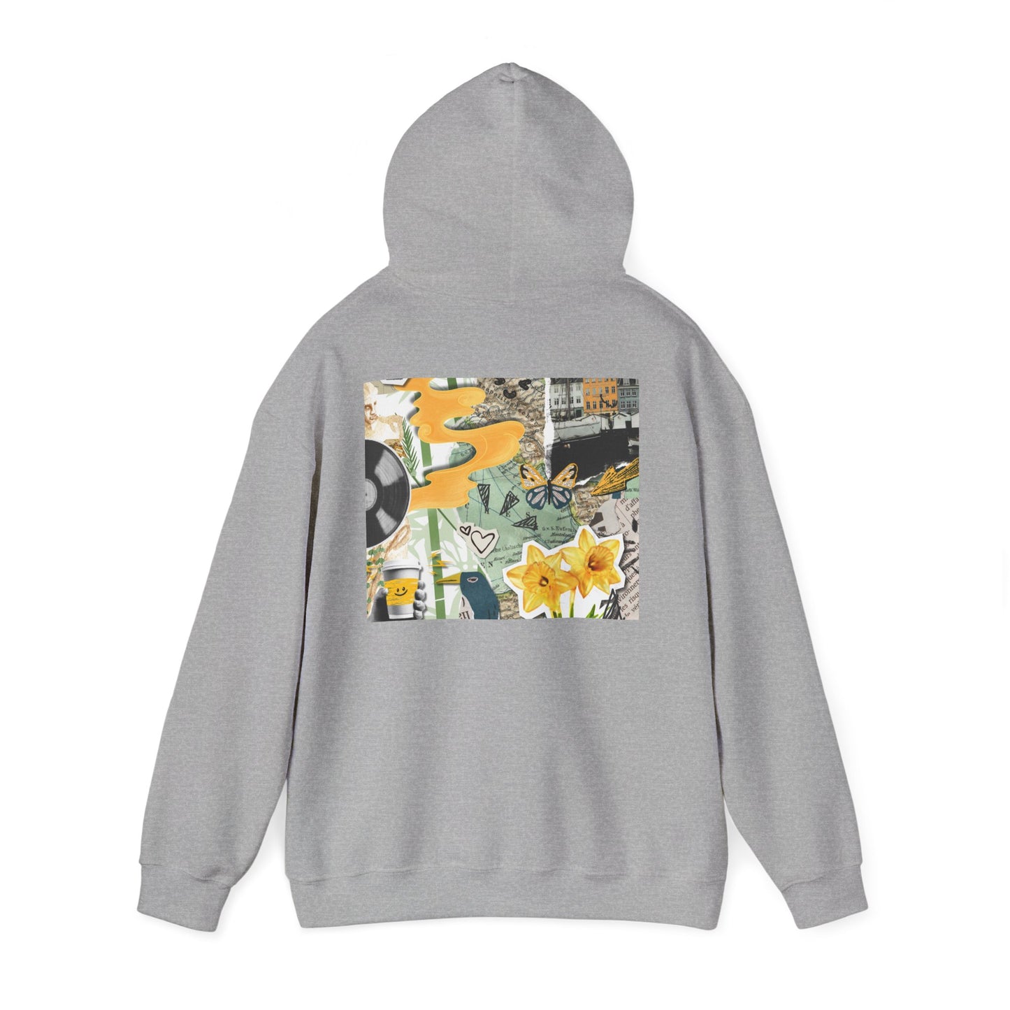 Lotus Flower Unisex Hoodie: Cozy Sweatshirt, Gift for Yoga Lovers, Meditation Apparel, Casual Streetwear, Nature-Inspired Wear, Artsy Collage, Cool Crewnecks