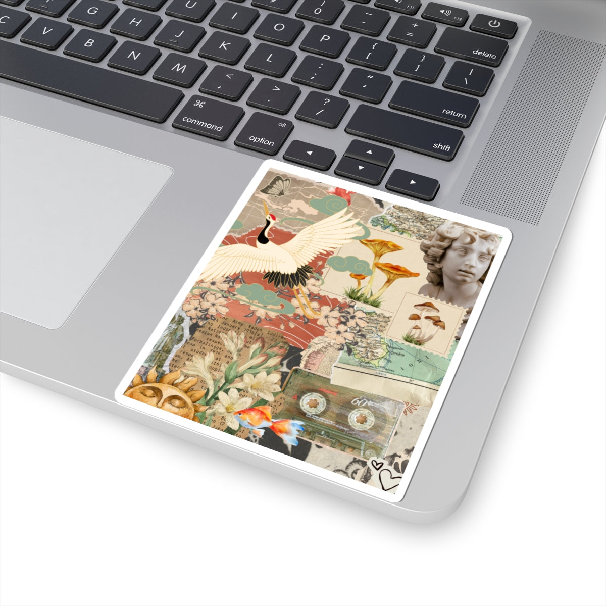 Vintage Aesthetic Kiss-Cut Stickers, Boho Laptop Decals, Nature-Inspired Art Stickers, Retro Collage Stickers, Stickers for Journals, Computers, Tumblers, Cool Stickers