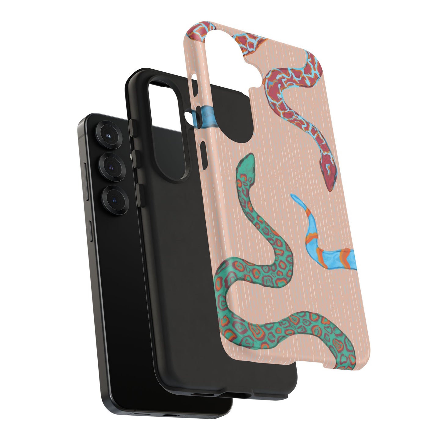 Colorful Snake Phone Case, Tough Phone Case, Unique Phone Cover, Animal Print Case, Gifts for Her, Trendy Accessories