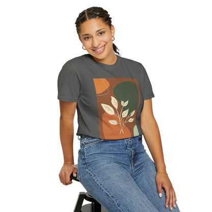 Boho Leafy T-Shirt, Unisex Short Sleeve Tee, Casual Wear, Earthy Aesthetic, Gifts for Nature Lovers, Comfortable Everyday Style
