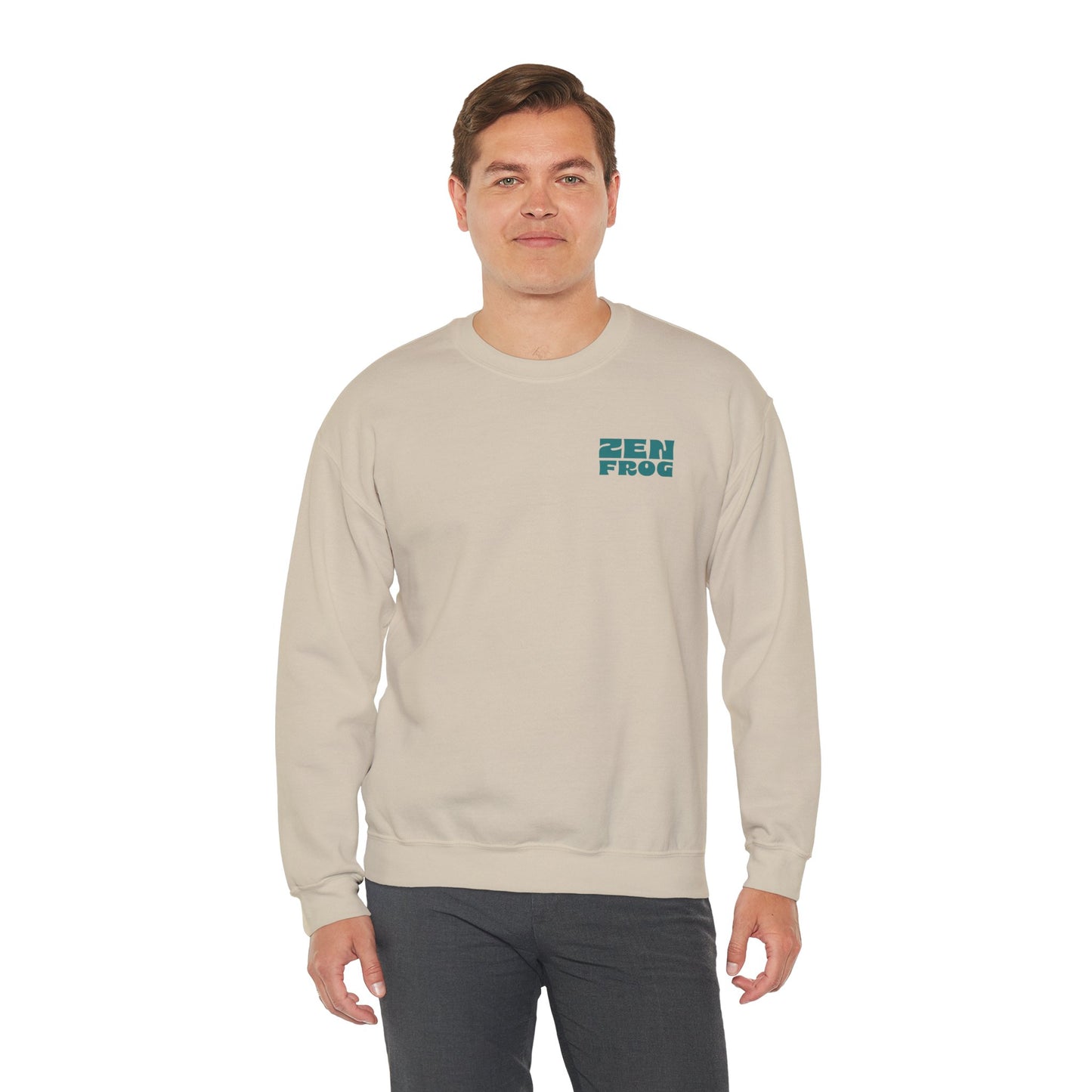 Zen Frog Crewneck Sweatshirt - Relaxed Vibe, Unisex Sweatshirt, Perfect for Cozy Days, Gift for Meditation Lovers, Casual Fashion
