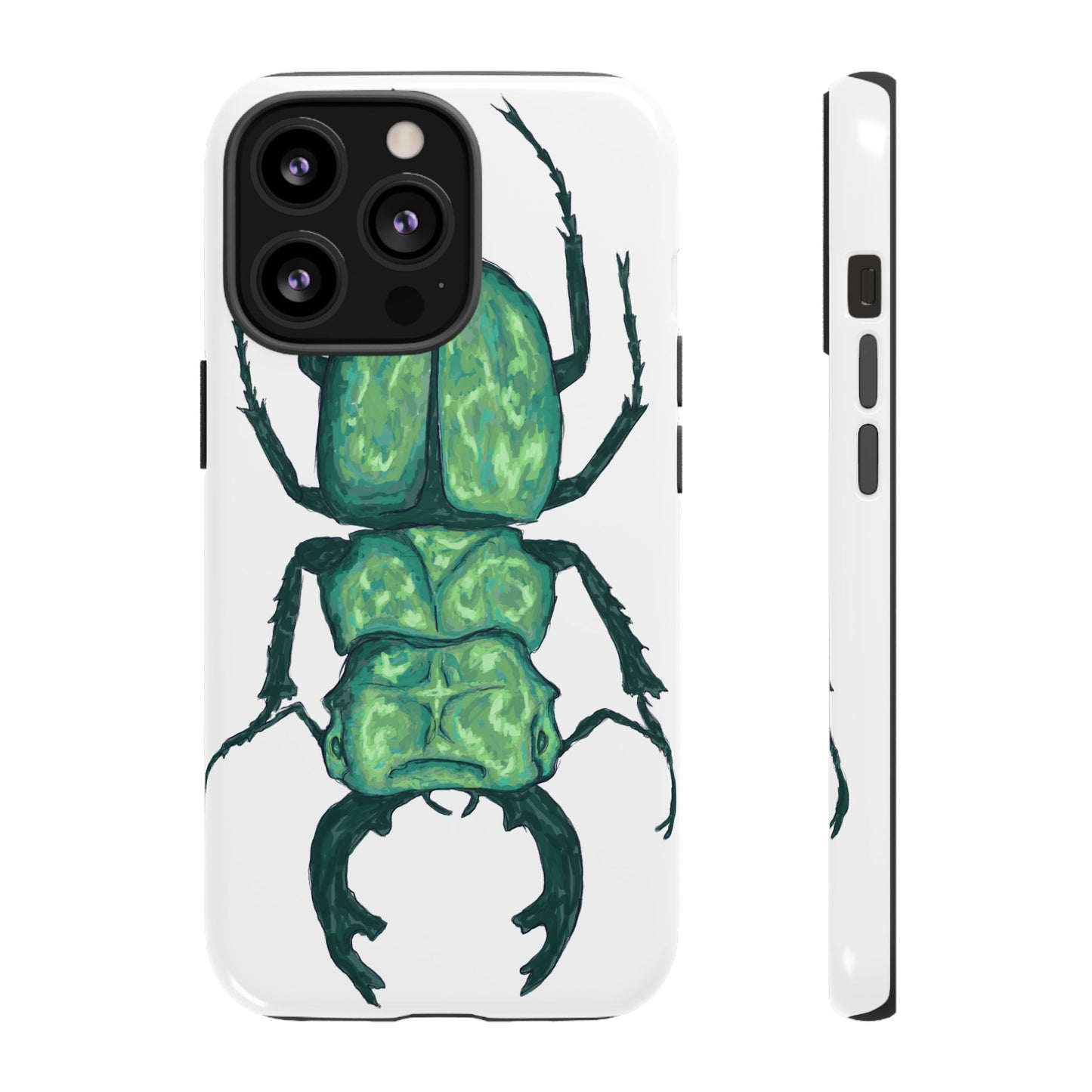 Green Beetle Phone Case - Tough Cases, Insect Lover Gift, Nature Lover Accessory, Unique Phone Cover, Eco-Friendly Design