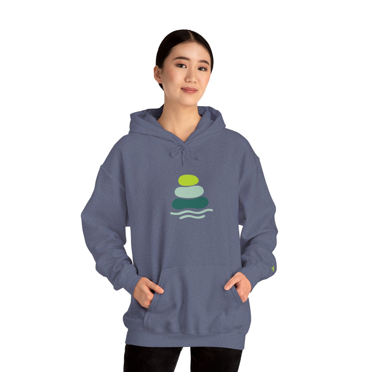 Serene Stacked Stones Hoodie, Unisex Sweatshirt for Mindfulness, Cozy Layer for Relaxation, Gift for Yoga Lovers, Perfect for Meditation