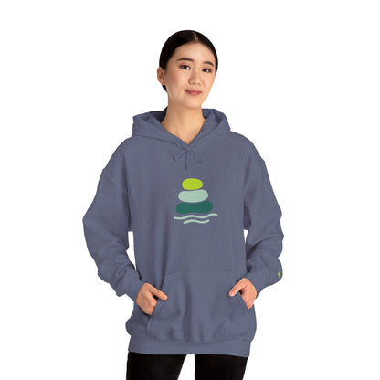 Serene Stacked Stones Hoodie, Unisex Sweatshirt for Mindfulness, Cozy Layer for Relaxation, Gift for Yoga Lovers, Perfect for Meditation