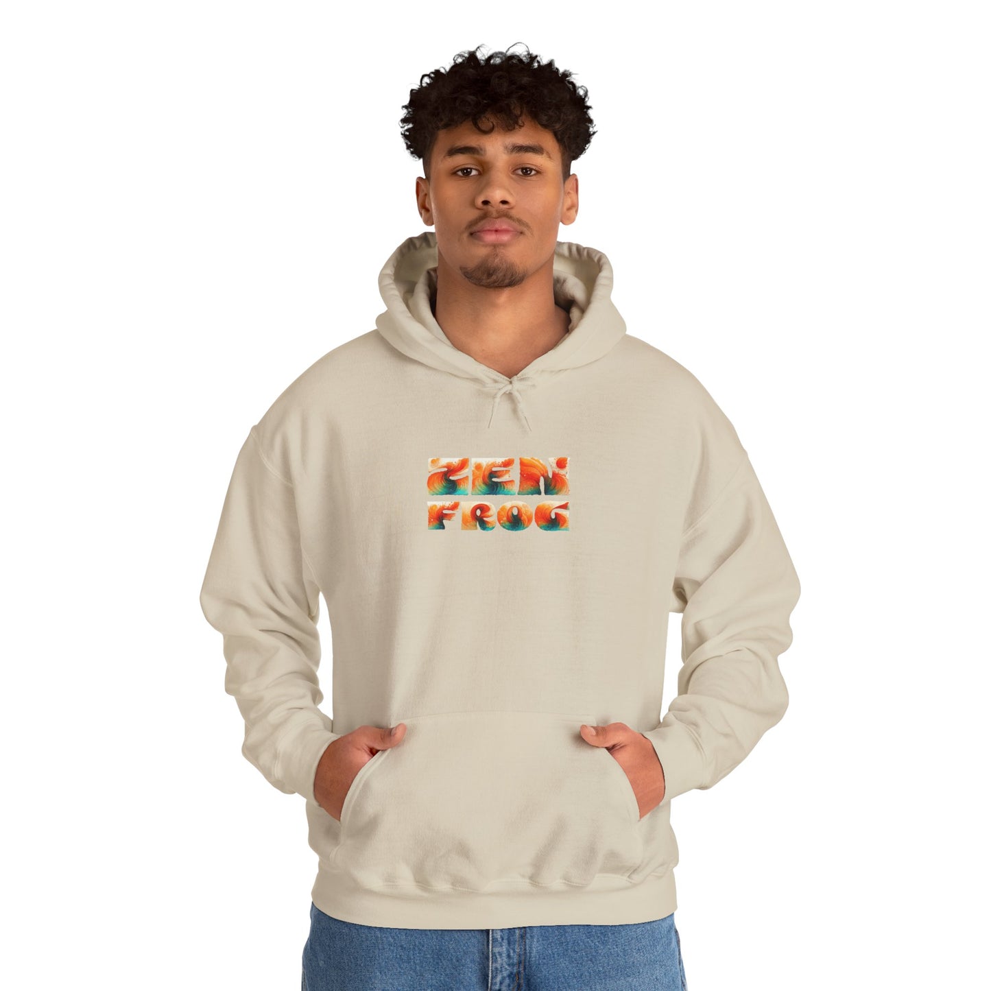 Vibrant Unisex Hoodie with Zen Frog and Snake Design, Cool Gift for Nature Lovers, Casual Wear for All Occasions, Gift for Her, Cool Hoodies