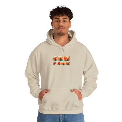 Vibrant Unisex Hoodie with Zen Frog and Snake Design, Cool Gift for Nature Lovers, Casual Wear for All Occasions, Gift for Her, Cool Hoodies