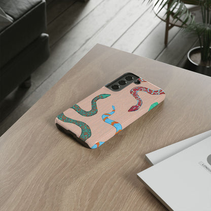 Colorful Snake Phone Case, Tough Phone Case, Unique Phone Cover, Animal Print Case, Gifts for Her, Trendy Accessories