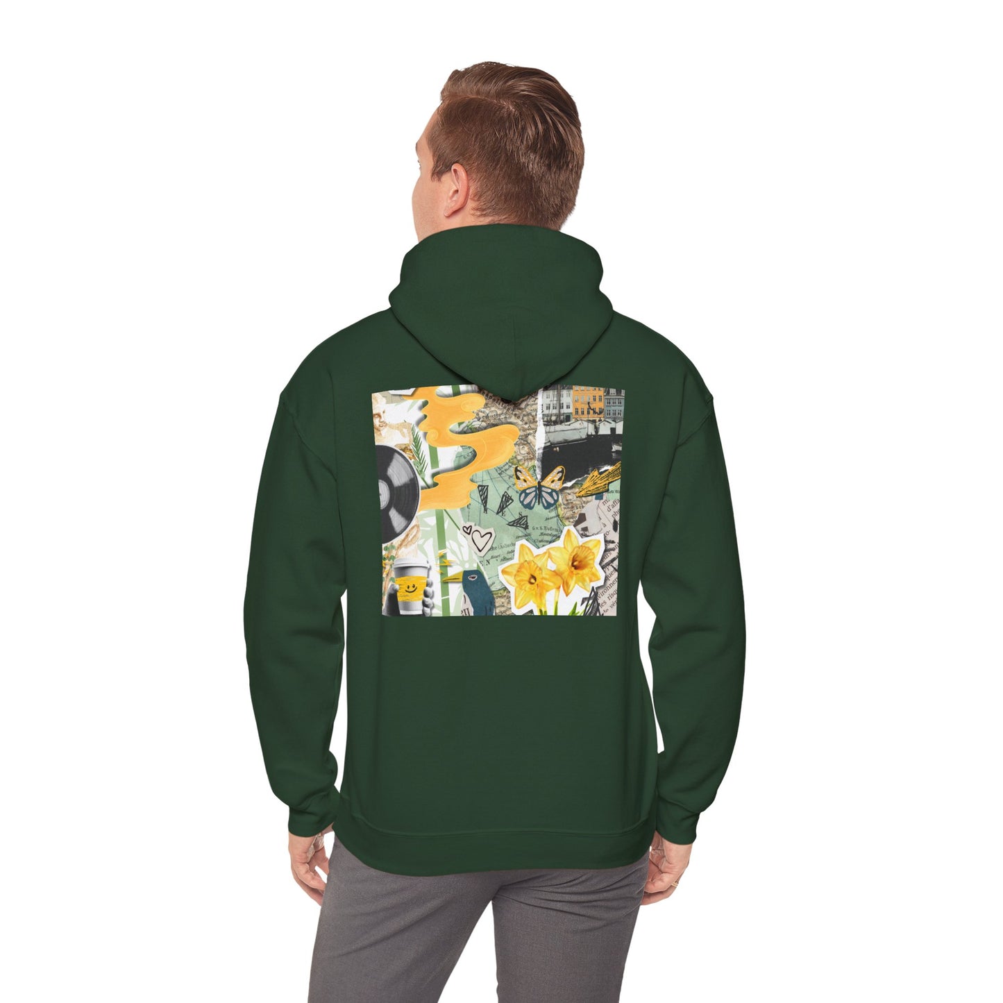 Lotus Flower Unisex Hoodie: Cozy Sweatshirt, Gift for Yoga Lovers, Meditation Apparel, Casual Streetwear, Nature-Inspired Wear, Artsy Collage, Cool Crewnecks