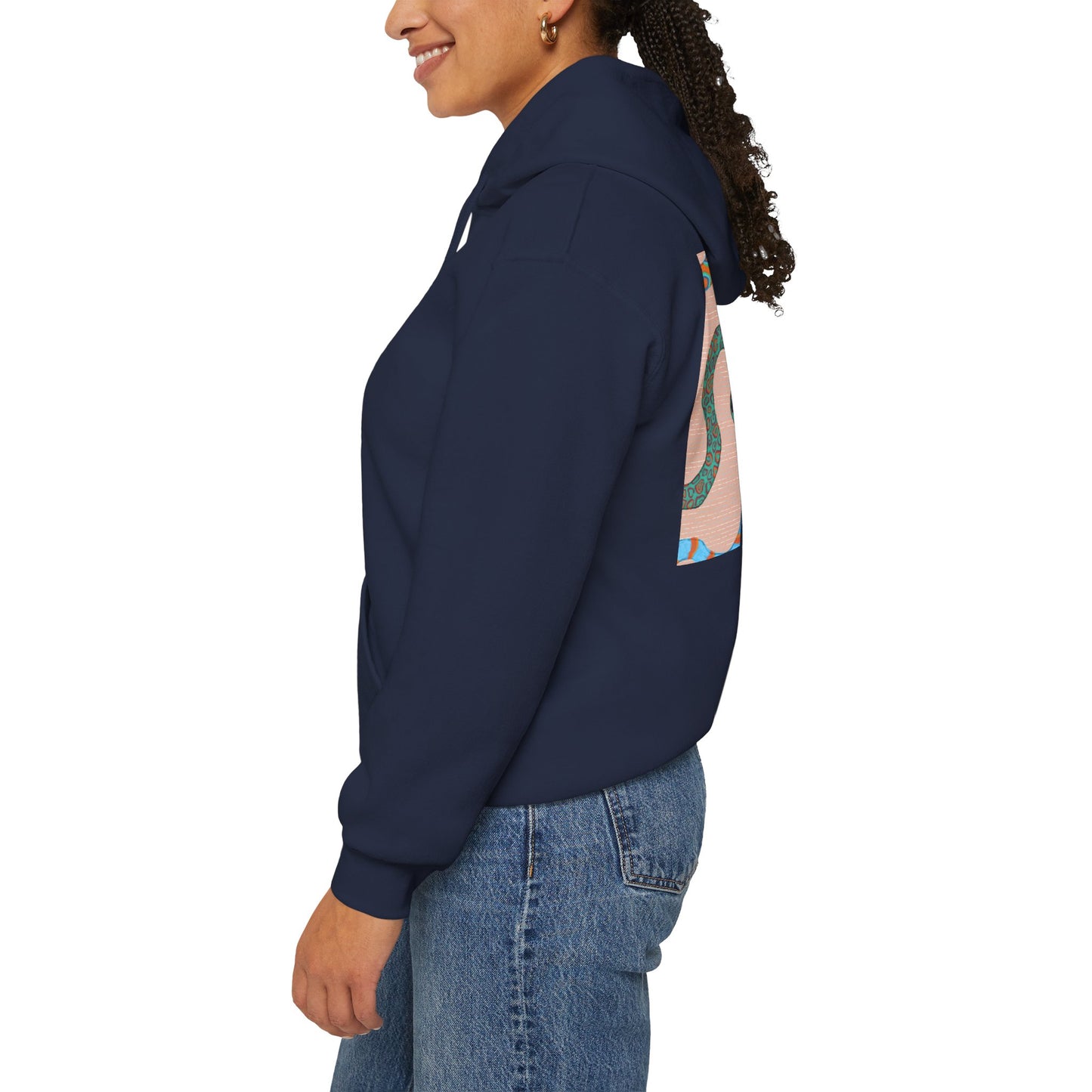 Vibrant Unisex Hoodie with Zen Frog and Snake Design, Cool Gift for Nature Lovers, Casual Wear for All Occasions, Gift for Her, Cool Hoodies