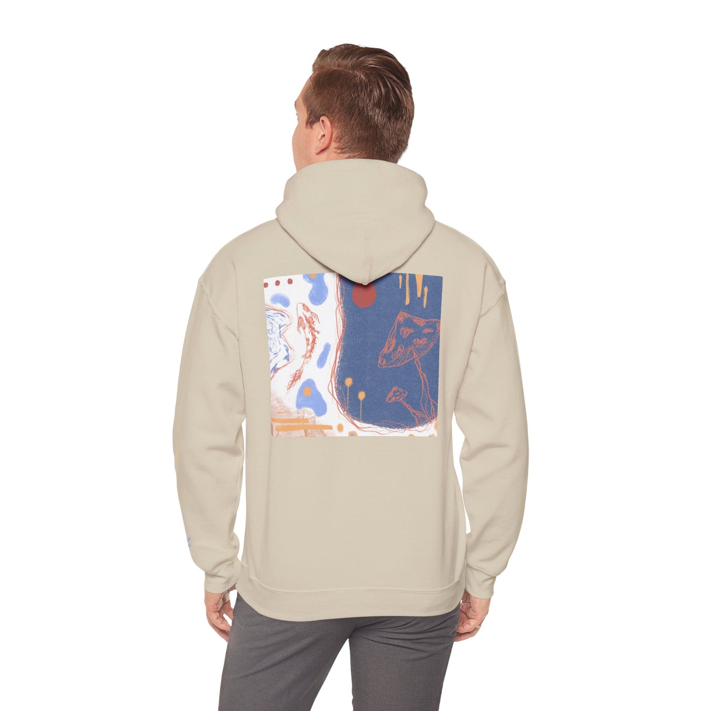 Artistic Unisex Hooded Sweatshirt - Cozy Streetwear for Comfort, Gift for Art Lovers, Perfect for Fall, Casual Style