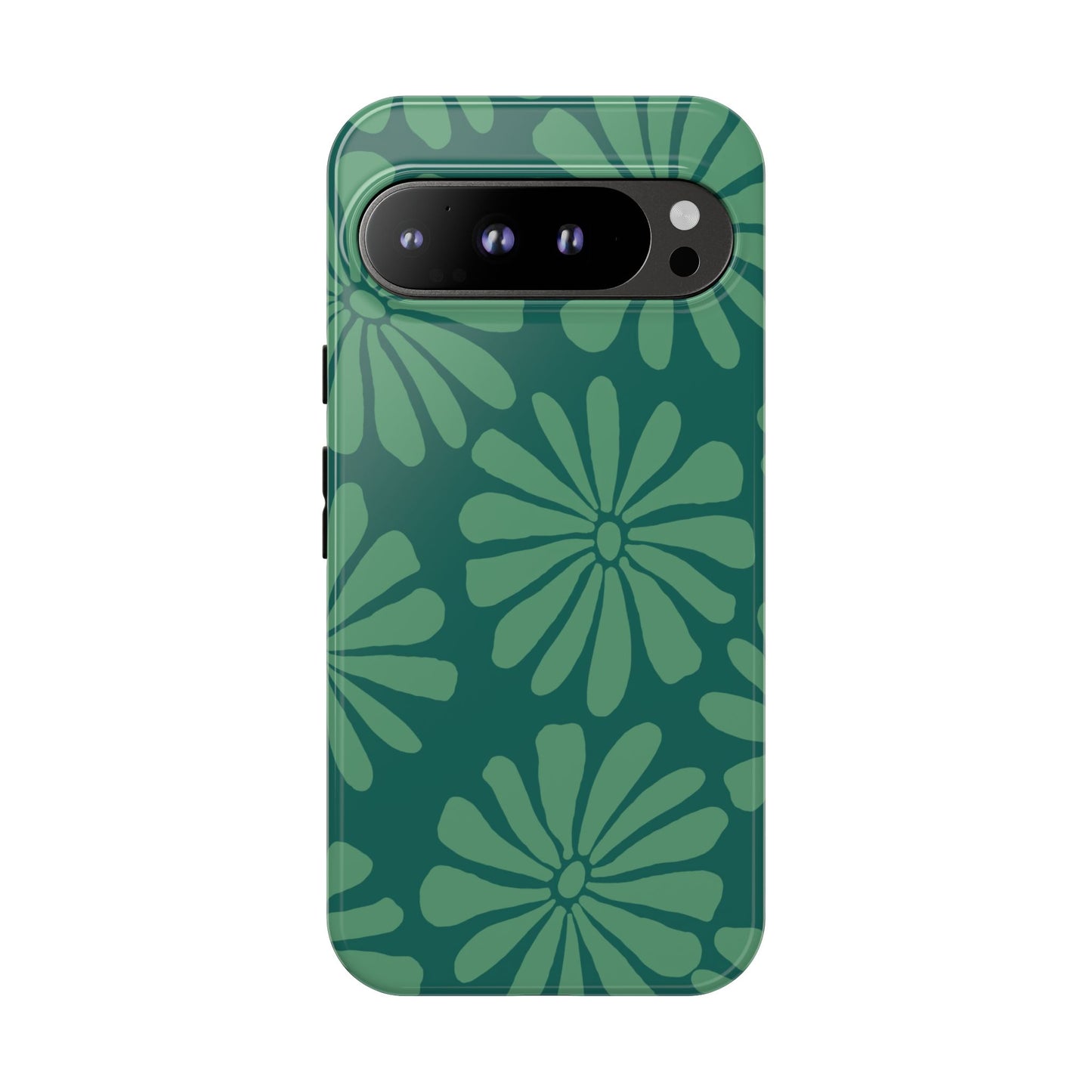 Stylish iPhone Case, Floral Phone Cover, Tough Phone Cases, Green Daisy Design, Unique Gift for Her, Spring Accessories
