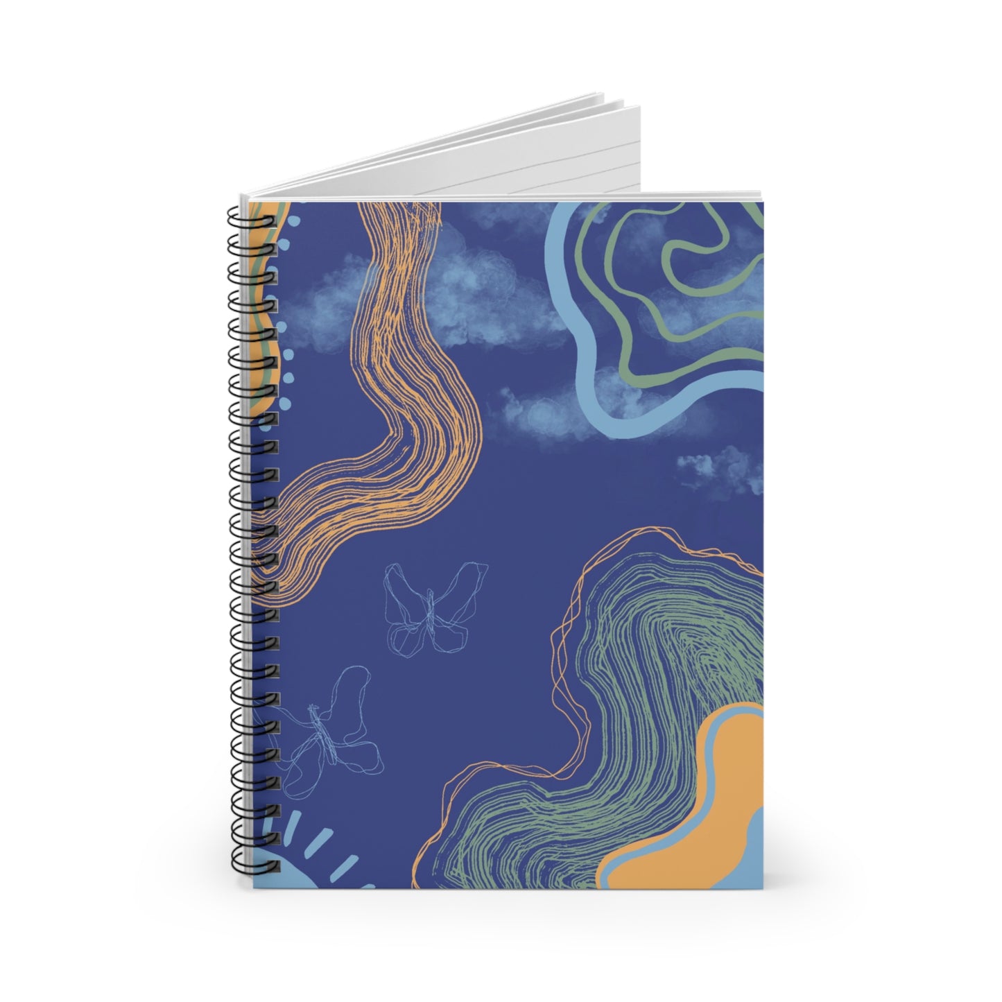 Artistic Spiral Notebook - Creative Writing, Journaling, Note-taking, Gift for Students, Butterfly Design