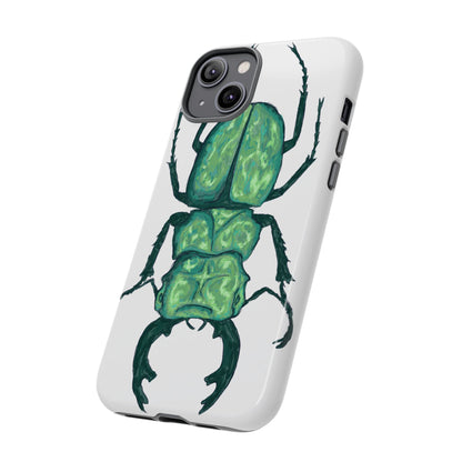 Green Beetle Phone Case - Tough Cases, Insect Lover Gift, Nature Lover Accessory, Unique Phone Cover, Eco-Friendly Design