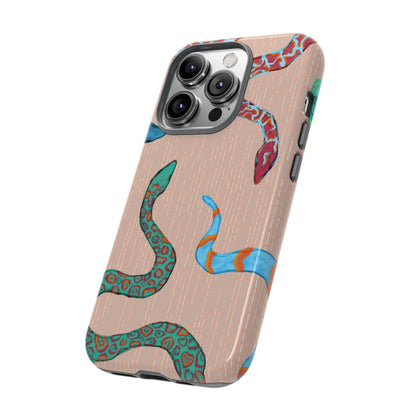 Colorful Snake Phone Case, Tough Phone Case, Unique Phone Cover, Animal Print Case, Gifts for Her, Trendy Accessories