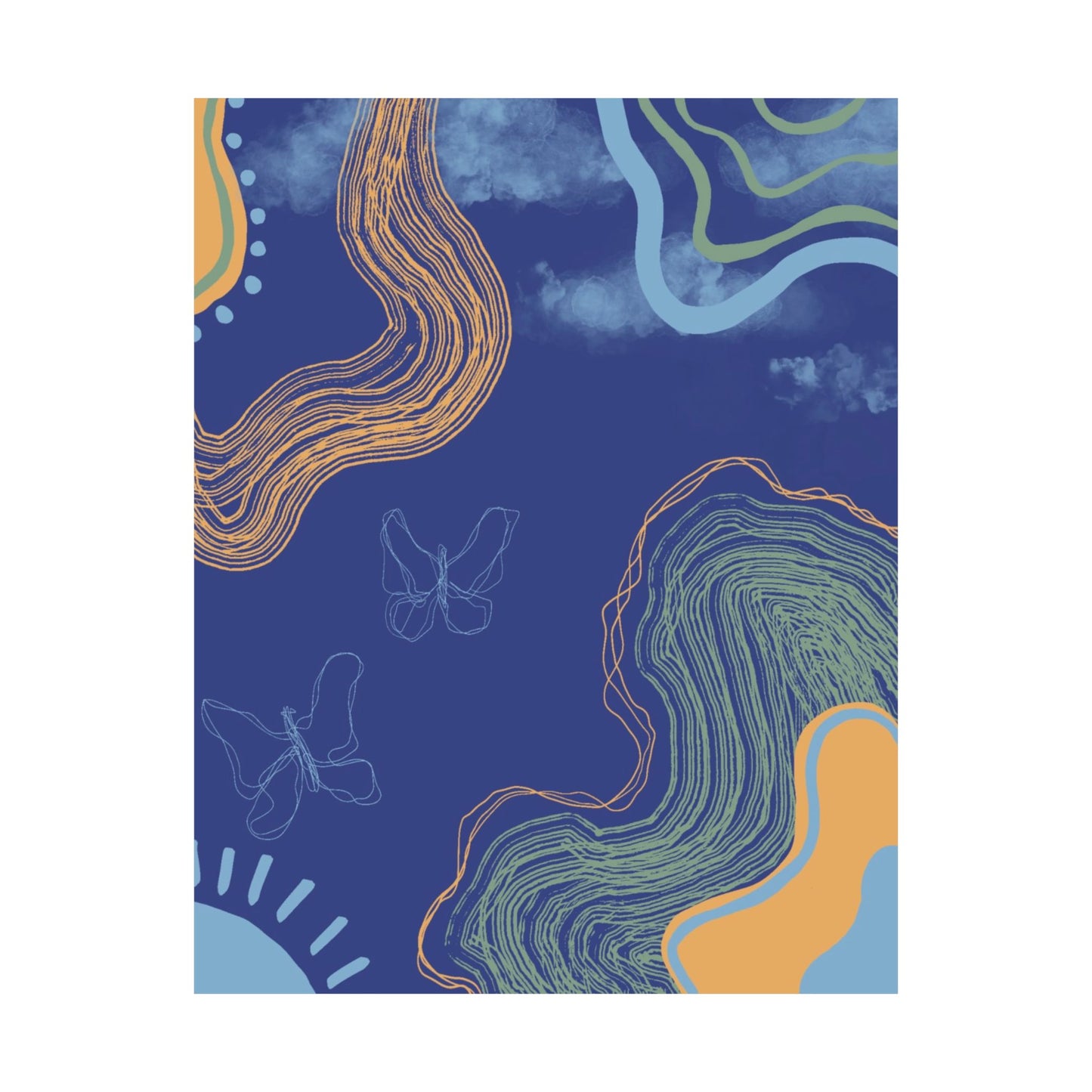 Artistic Butterfly Wall Poster, Abstract Home Decor, Bohemian Wall Art, Unique Gift, Colorful Room Accent, Modern Aesthetic Print