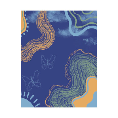 Artistic Butterfly Wall Poster, Abstract Home Decor, Bohemian Wall Art, Unique Gift, Colorful Room Accent, Modern Aesthetic Print