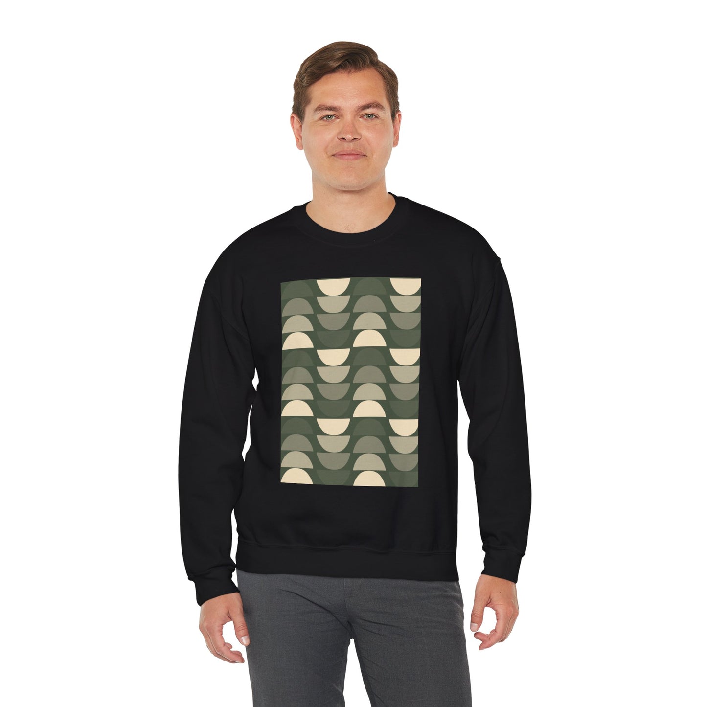 Stylish Geometric Crewneck Sweatshirt for Relaxed Vibes, Cozy Layer, Unisex Fashion Piece, Perfect Gift for Art Lovers, Casual Wear