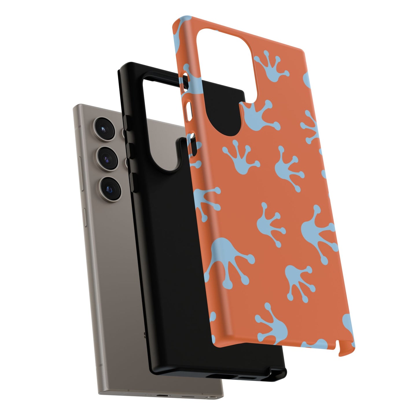 Frog Print Phone Case - Tough Cases, Orange Frog Design, Unique Gift, Fun Accessories, Vibrant Phone Cases, Cool Cases
