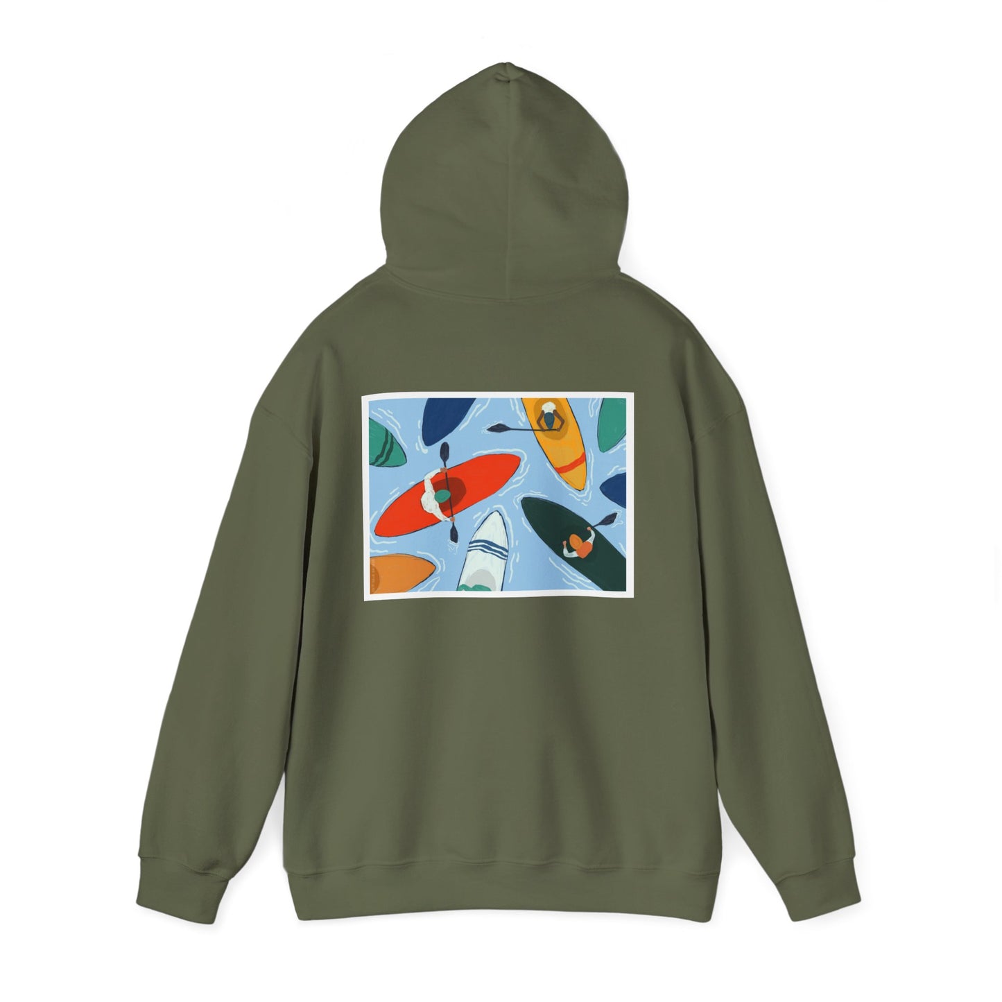 Serene Adventure Hoodie with Lotus Design, Eco-Friendly Sweatshirt for Outdoors, Yoga, Surfing, Beach Days, Mindfulness, Gift for Her, Gift for Him, Kayak Sweatshirt, Outdoor Designs