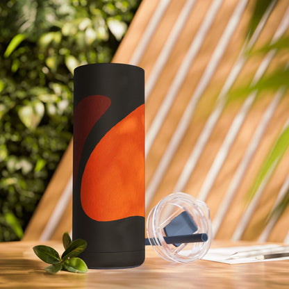 Modern Abstract Skinny Tumbler with Straws, Trendy Drinkware for Stylish Hydration, Ideal for Gifts, Home, and Parties