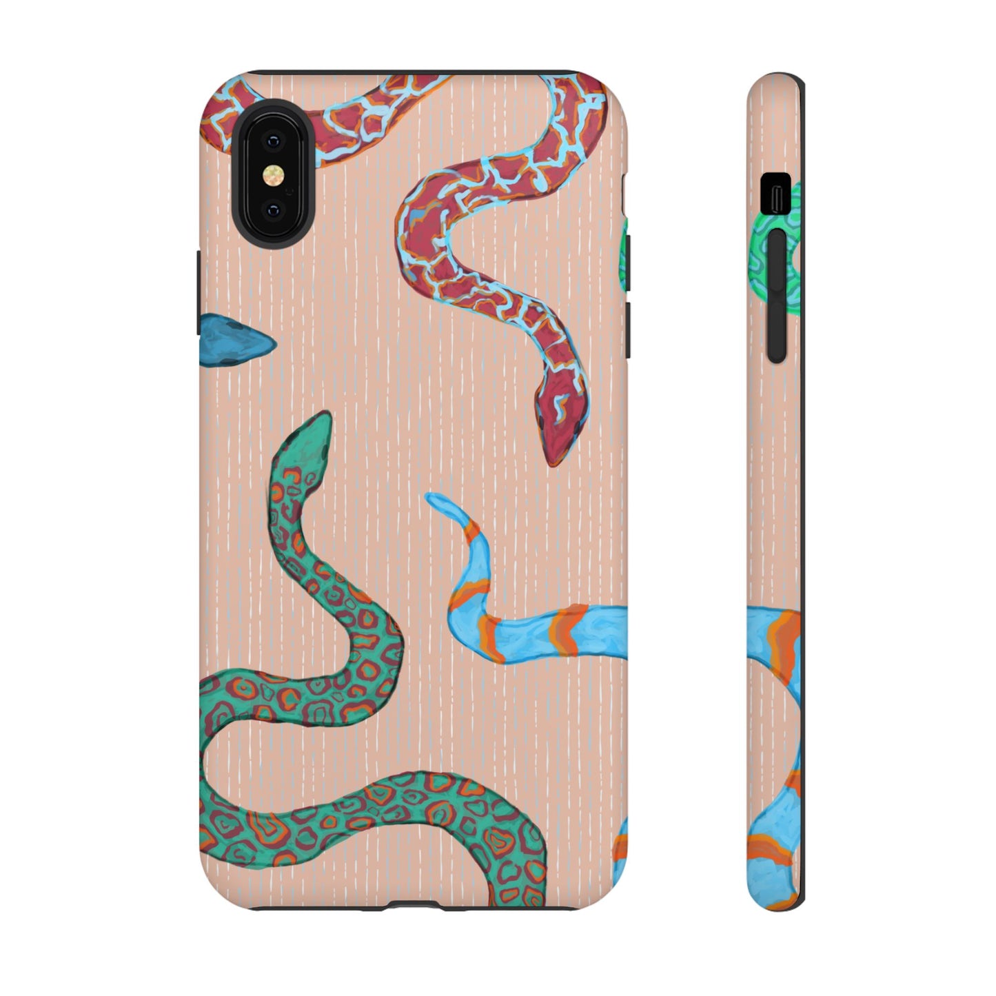 Colorful Snake Phone Case, Tough Phone Case, Unique Phone Cover, Animal Print Case, Gifts for Her, Trendy Accessories