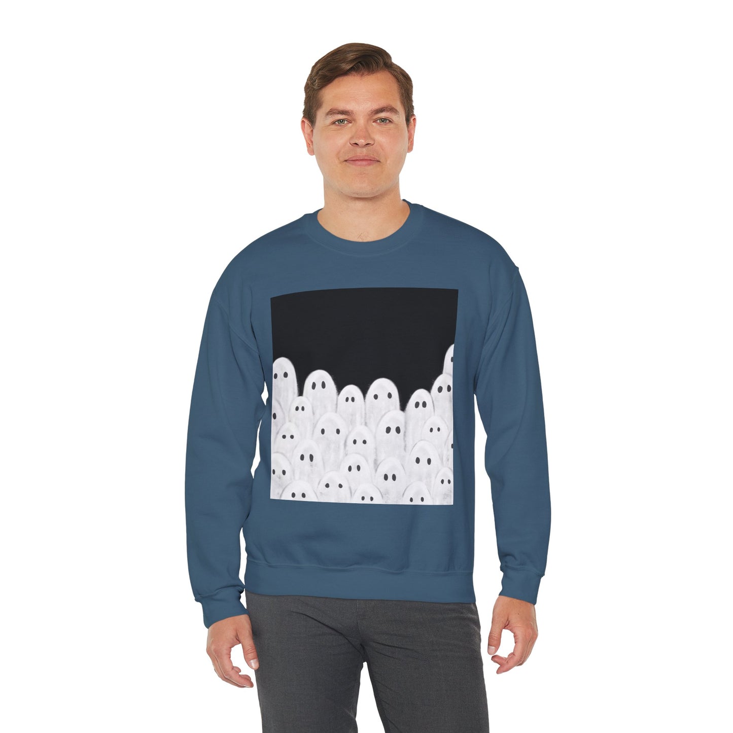 Painted Ghosts Crewneck | Cozy Sweatshirt, Perfect for Halloween, Fall, and Spooky Season