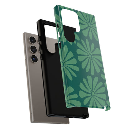 Stylish iPhone Case, Floral Phone Cover, Tough Phone Cases, Green Daisy Design, Unique Gift for Her, Spring Accessories