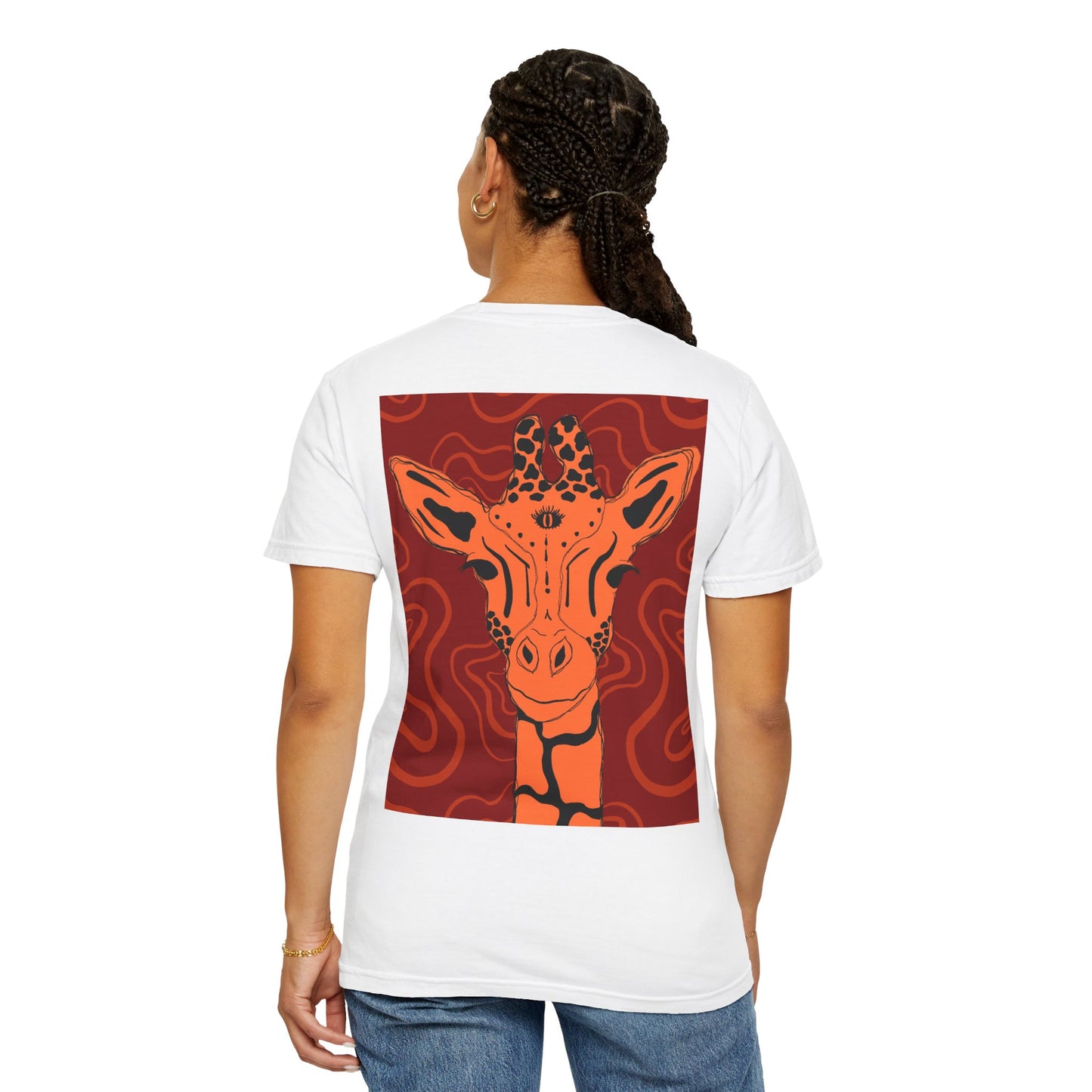 Vibrant Giraffe Graphic Tee, Unisex T-shirt, Gift for Animal Lovers, Casual Wear, Nature-Themed Apparel, Unique Graphic Shirt
